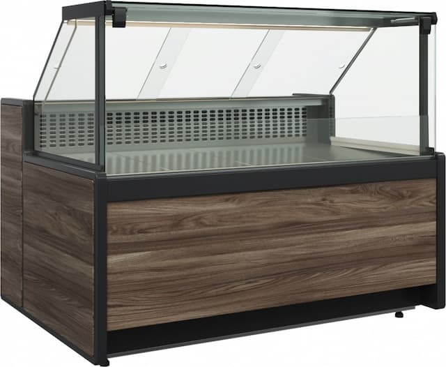 Витрина морозильная, газлифт Carboma BAVARIA 3 GC111 SL 1,5-1 без боковин (Темный дуб)