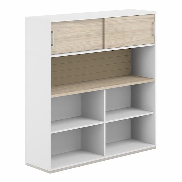 Стеллаж-комбо 1438 односторонний Norden Allegro AG.252.220.652.BG с антресолью и экраном тканевым низким