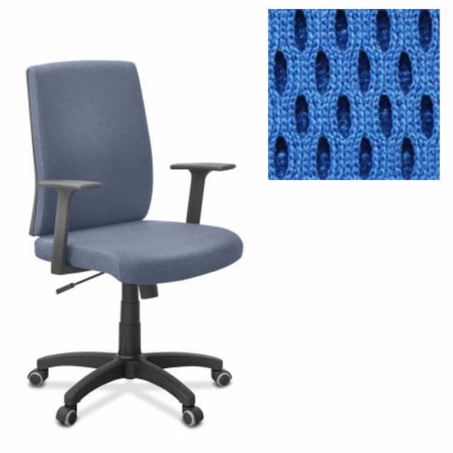 Офисное кресло для персонала Юнитекс Alfa A/MK/T23 ткань TW синяя