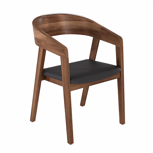 Стул Алсав Сохо AL 101 орех темный/экокожа черная